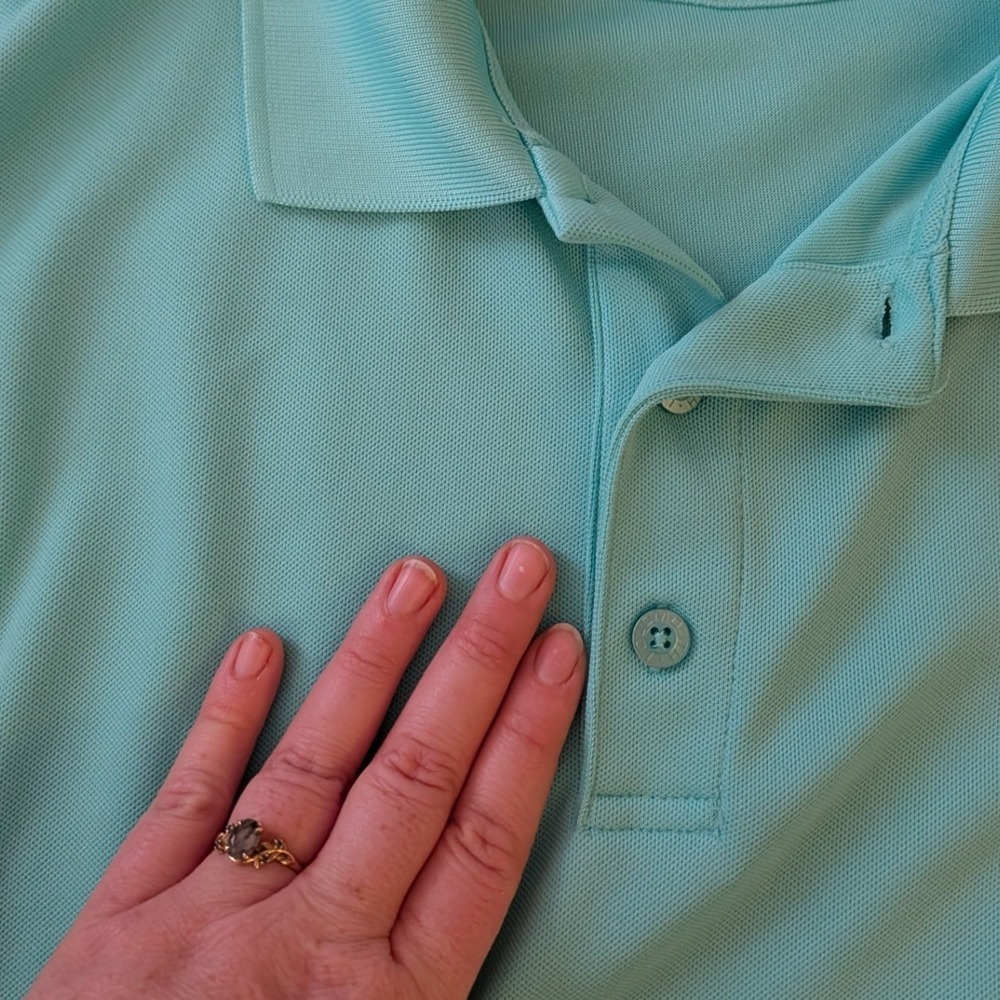 Loudmouth Golf Men's Polo Shirt Aqua Turquoise Blue Pique Short Sleeve- XXL - Picture 5 of 7
